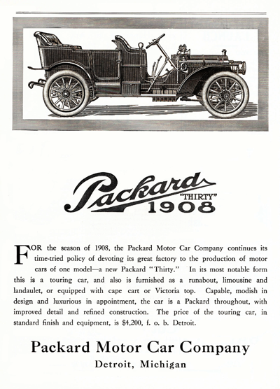 1908 Packard Print Ad