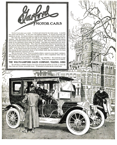 1912 Garford Forty Town Car Ad “Society is our great pace maker.”