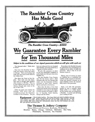 1912 Rambler Ad “The Rambler Cross Country”