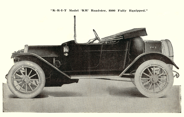 1913 K-R-I-T Postcard “Model K-R Roadster”