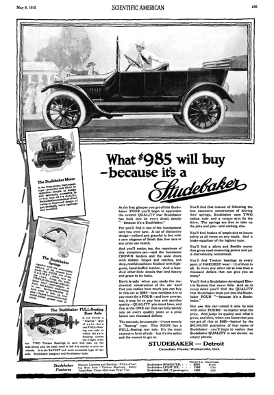 1915 Studebaker Four, 4-Door Touring, black & white