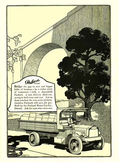 1917 Packard Truck Ad “Bridge the gap to new and bigger…”