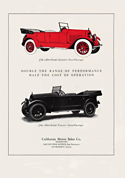 1919 Cole Ad “Double the range of performance..”