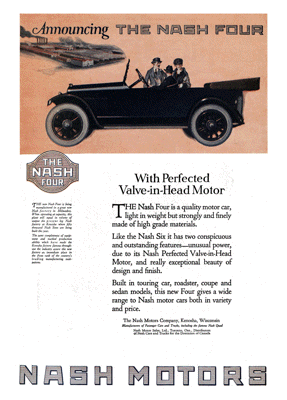 1921 Nash Ad “Announcing the Nash Four”