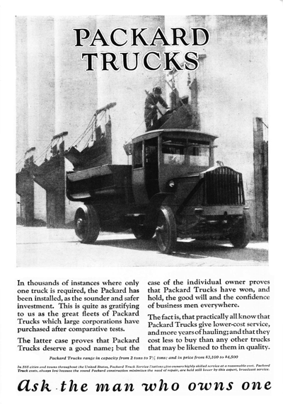 1922 Packard Trucks Print Ad