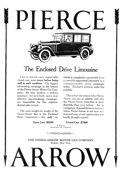 1923 Pierce-Arrow Print Ad