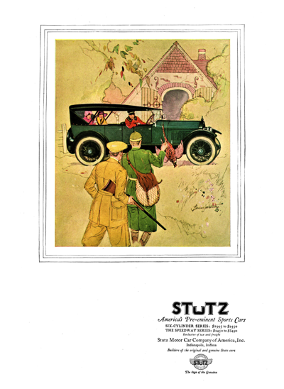 1924 Stutz Sports Coupe Ad "America's pre-eminent sports cars"