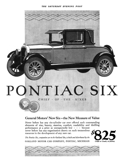 1926 Pontiac 2-door Landau Coupe, SEP from Feb 13th