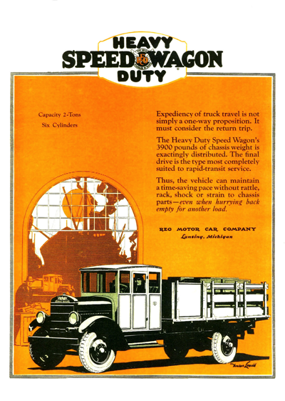 1926 Reo Truck Ad “Heavy Duty Speed Wagon”