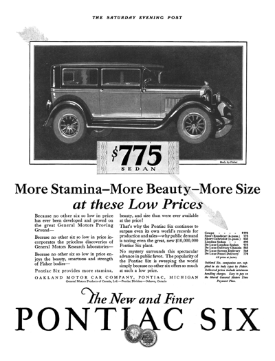 1927 Pontiac 2-door Sedan, SEP April 16th
