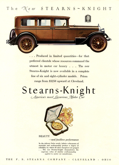 1927 Stearns-Knight Ad "Produced in limited quantities..."