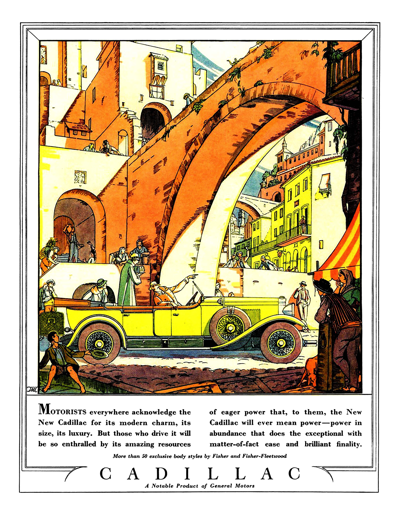 1928 Cadillac Phaeton Ad “Motorists everywhere”