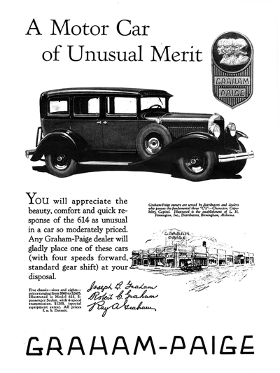 1928 Graham-Paige Ad "A motor car"