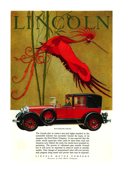 1928 Lincoln Ad "Lincoln Semi-Collapsible Cabriolet"