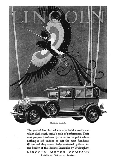 1928 Lincoln "Berline Landaulet" Print Ad