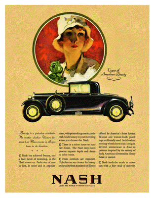 1928 Nash Ad "Types of American Beauty"