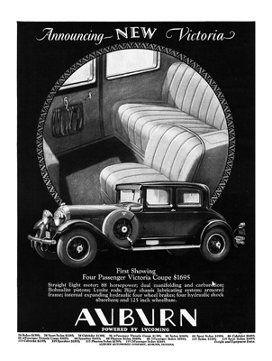 1928 Auburn Ad "Announcing New Victoria"