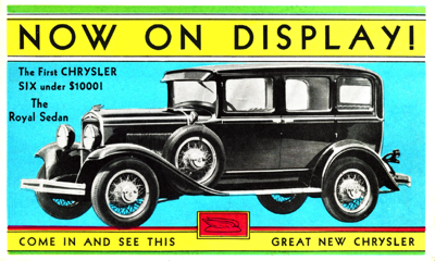 1930 Chrysler 66 Sedan “Now on display”