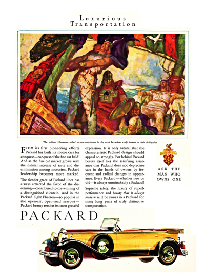 1930 Packard Eight Phaeton Ad “Luxurious Transportation”