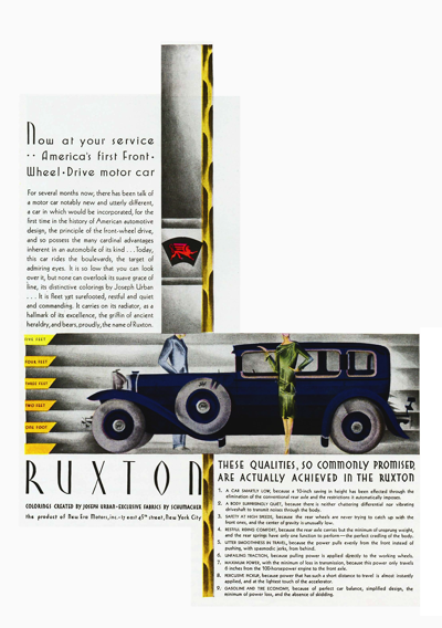 1930 Ruxton Ad “Now at your service”