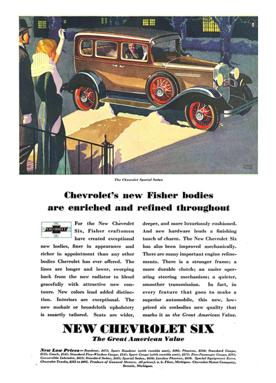1931 Chevrolet Ad "Chevrolet's new Fisher bodies"