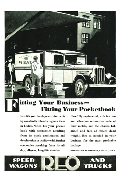 1931 Reo Speed Wagon Truck Ad "Fitting your business ..."