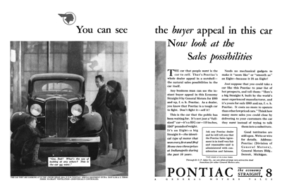 1933 Pontiac 2-door Sedan, black & white