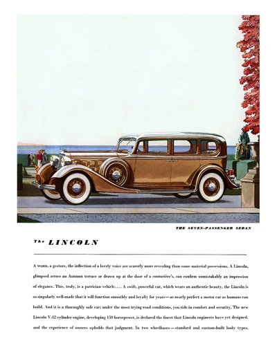 1934 Lincoln Ad “A word a gesture, the inflection of a lovely voice”