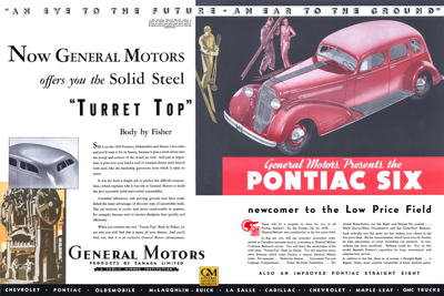 1935 GM/Pontiac 4-door Sedan, Canadian magazine ad, color