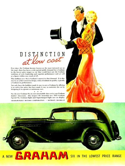 1935 Graham Six sedan Ad "Distinction at a low cost"