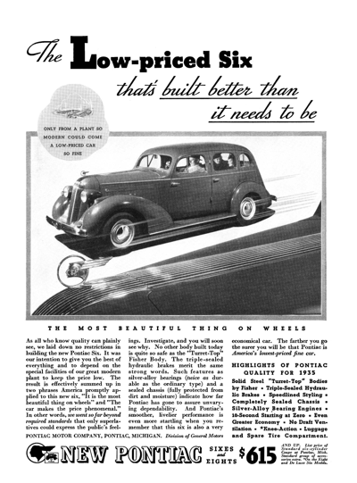 1935 Pontiac 4-door Sedan, "The Low-priced Six . . ."