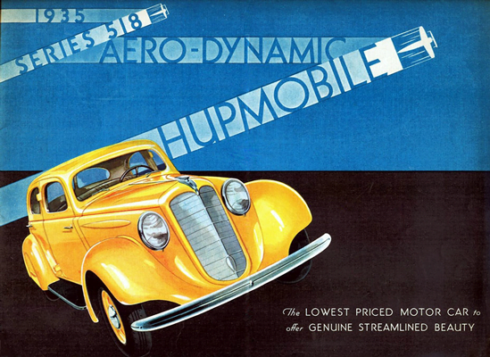 1935 Hupmobile Aero-dynamic 518 sedan Postcard