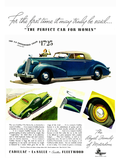 1936 Cadillac Series 60 Convertible Coupe Ad "For the first time it may be truly said . . ."