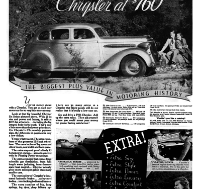 1936 Chrysler Ad “Chrysler at $760”