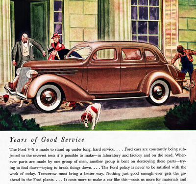 1936 Ford Fordor Sedan Ad “Years of Good Service”