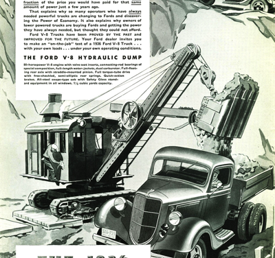 1936 Ford V8 Truck Ad “The power of economy”