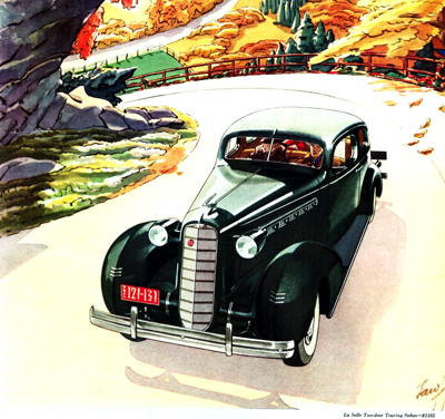 1936 La Salle Sedan Ad “Illustrated above is the beautiful new….”