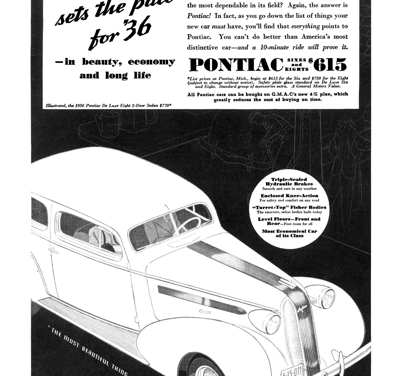 1936 Pontiac 2-door Sedan, Pontiac sets the pace for ’36