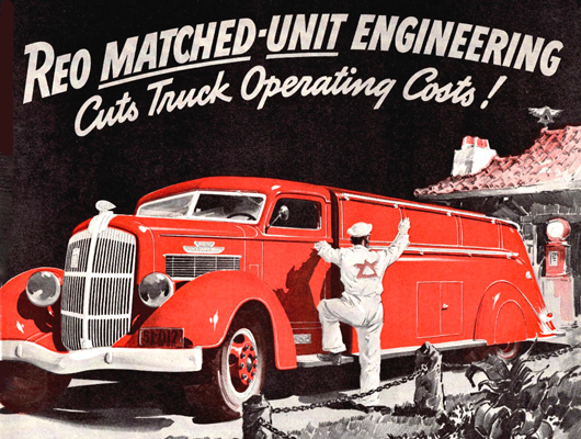 1937 Reo Truck Postcard “Reo Matched-unit engineering”