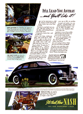 1939 Nash Ad "It'll lead you astray"