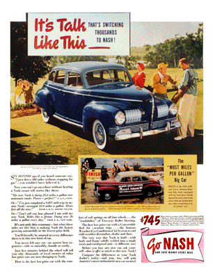 1941 Nash 600 Ad “It’s talk like this – “