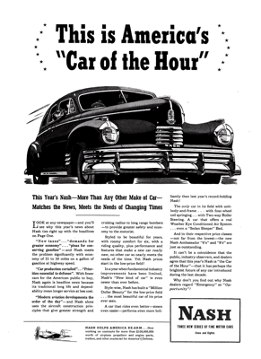 1942 Nash Ad "This is America's car of the hour"