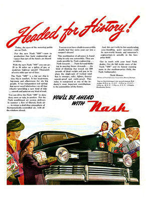 1946 Nash Ad "Headed for History!"