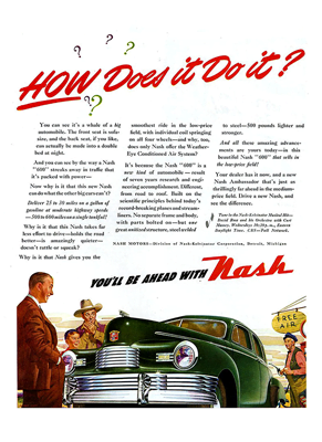 1946 Nash Ad "How Does it Do it?"
