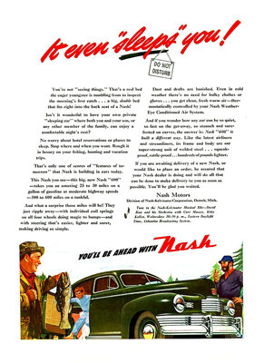 1946 Nash Ad "It even sleeps you!"