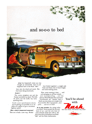 1947 Nash Ad "and sooo to bed"