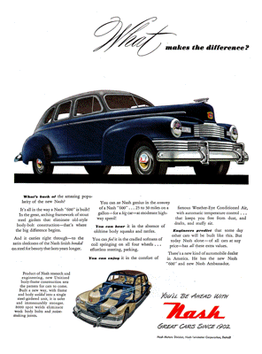 1947 Nash Ad "What makes the difference?"
