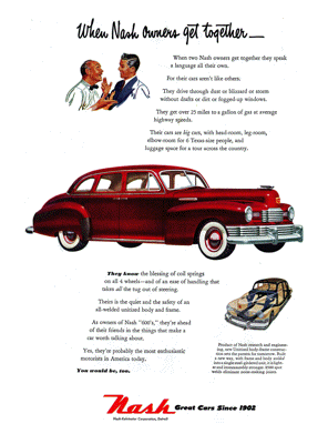 1948 Nash Ad "When Nas owners get together"
