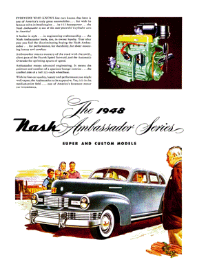 1948 Nash Ad “The 1948 Nash Ambassador Series Super & Custom models”
