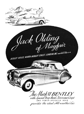1949 Bentley Drophead Coupe Ad "Jack Olding"